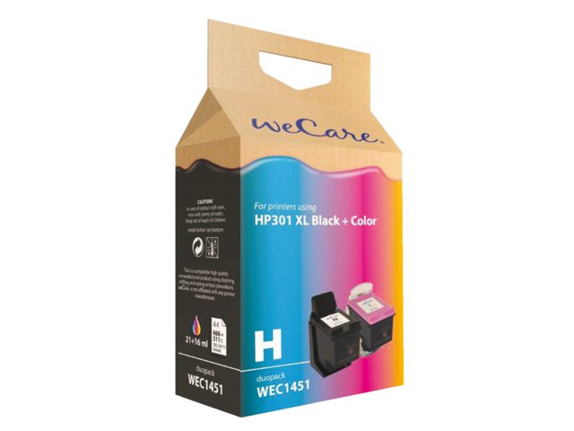 Inkcartridge Wecare  HP CH563EE 301XL zwart kleur