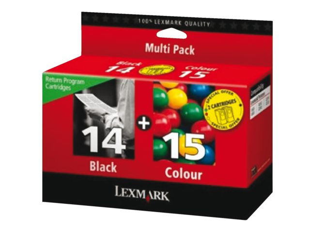 Inkcartridge Lexmark 80D2979 14 + 15 zwart + kleur