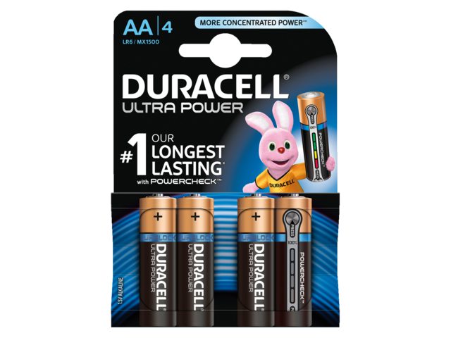 Batterij Duracell Ultra Power 4xAA