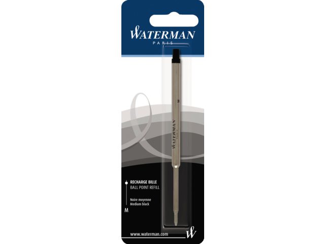 Balpenvulling Waterman medium zwart blister