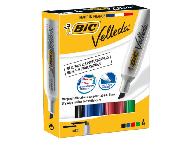 Viltstift Bic 1781 whiteboard schuin ass 3.2-5.5mm set à 4st