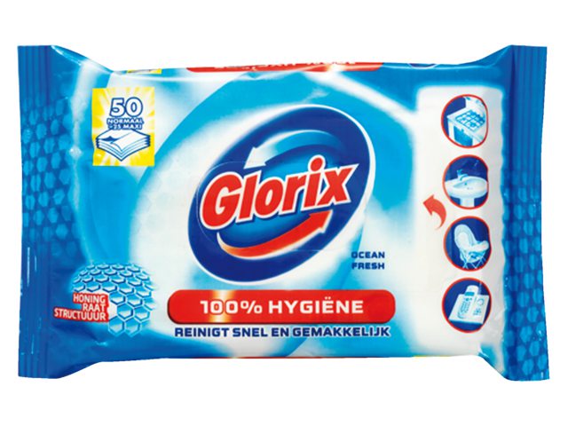 Toiletreiniger Glorix 30 hygiene doekjes