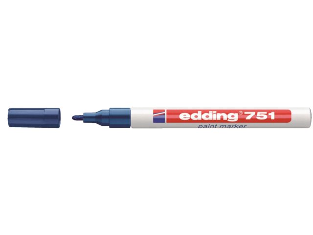 Viltstift edding 751 lakmarker rond blauw 1-2mm