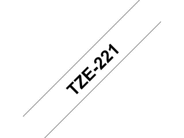 Labeltape Brother P-touch TZE221 9mm zwart op wit