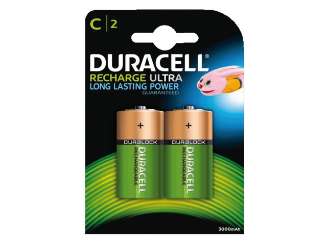 Batterij oplaadbaar Duracell 2xC 3000mAh Plus