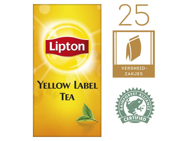 Thee Lipton Yellow label met envelop 25stuks