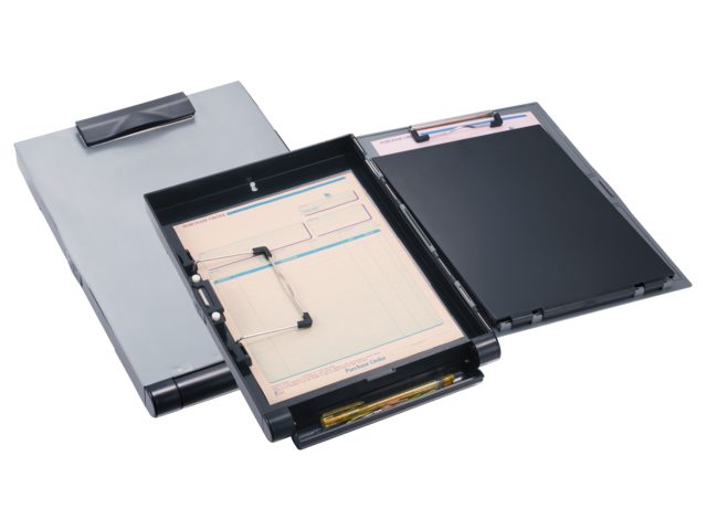 Klembordkoffer Oic 83353 kopklem met zij opening grijs