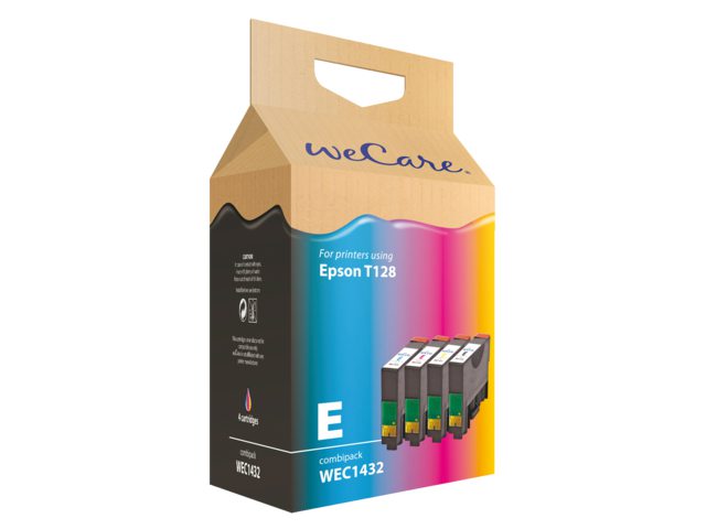 Inkcartridge Wecare Epson T128540 zwart + 3 kleuren