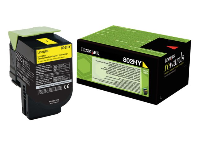 Tonercartridge Lexmark 80C2HY0 prebate geel HC