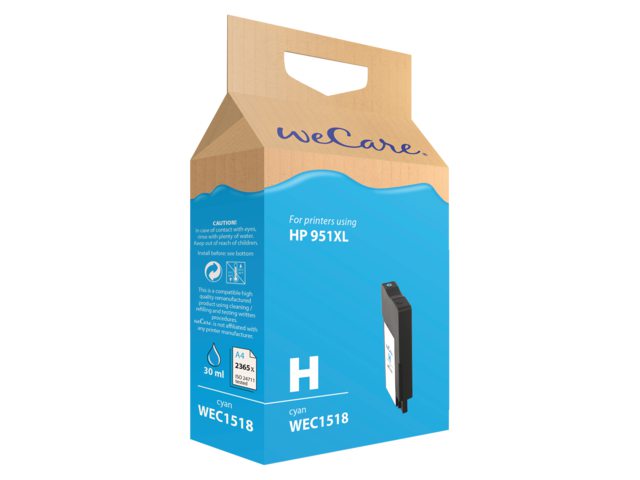 Inkcartridge Wecare HP CN046AE 951XL blauw HC