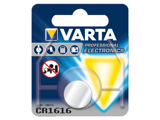 Batterij Varta knoopcel CR1616 lithium blister Ã  1stuk