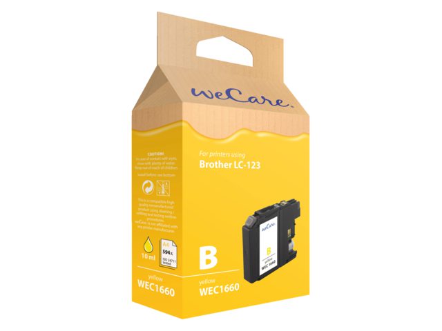 Inkcartridge Wecare Brother LC-123 geel