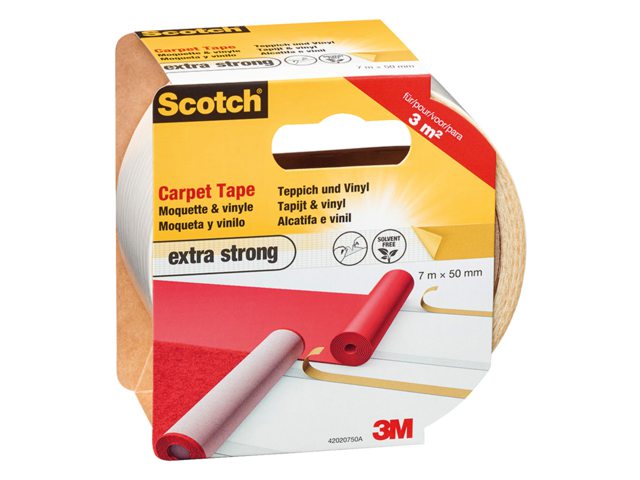 Dubbelzijdige plakband Scotch tapijt 50mmx7m extra strong
