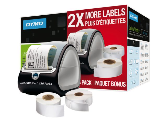Labelprinter Dymo labelwriter 450 turbo met 2 rollen gratis