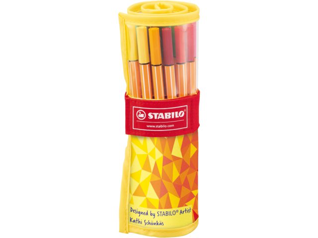 Fineliner Stabilo 88 25 stuks assorti geel/oranje