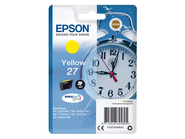 Inkcartridge Epson 27 T2704 geel