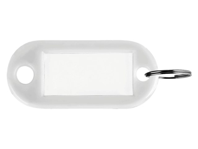 Sleutellabel Pavo kunststof wit