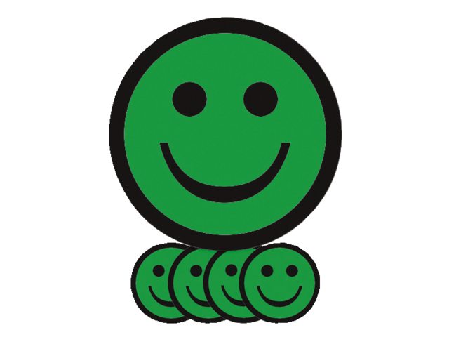 Magneet smiley 2.5cm emotie blij groen