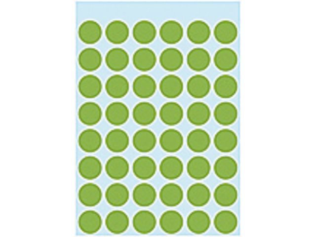 Etiket Herma 1865 rond 12mm groen 240stuks