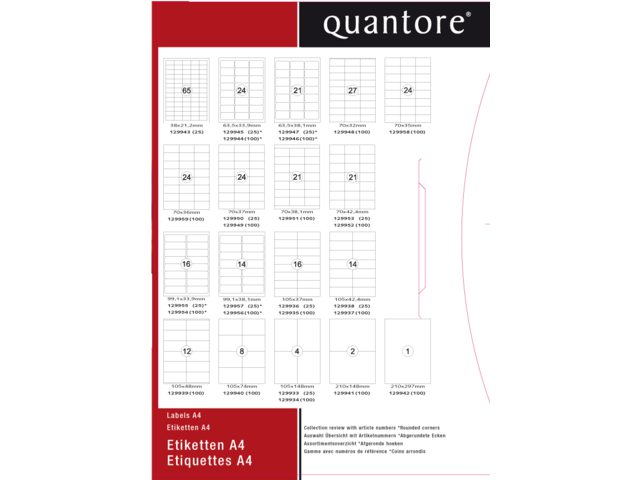 Etiket Quantore 63.5x33.9mm 2400stuks