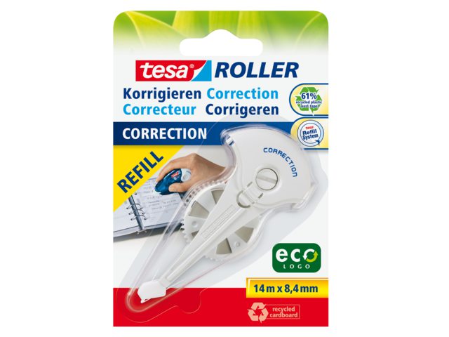 Correctierollervulling Tesa Eco 8.4mm op blister