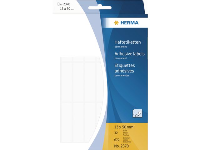 Etiket Herma 2370 13x50mm wit 672stuks