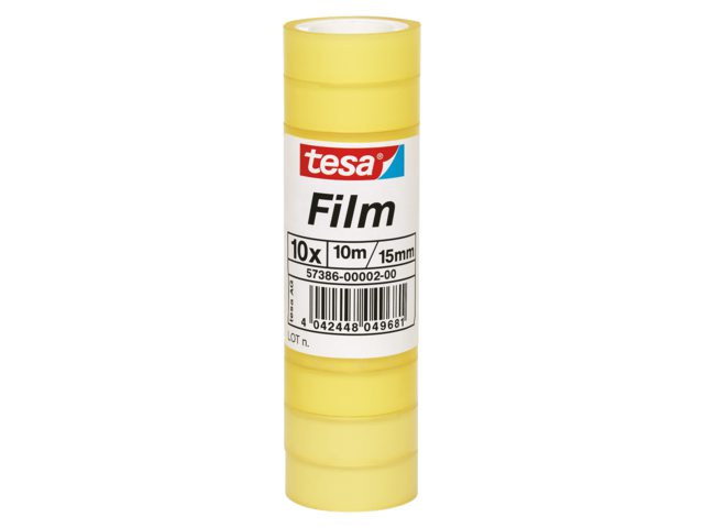 Plakband Tesa film standaard 15mmx10m krimp 10 rollen