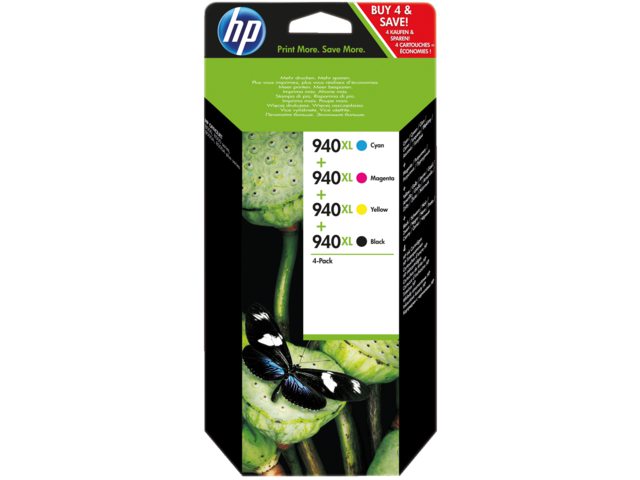 Inkcartridge HP C2N93AE 940XL zwart + 3 kleuren HC