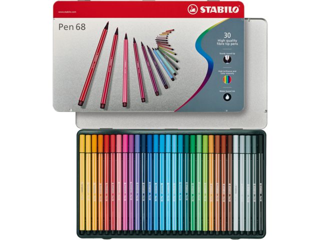 Viltstift Stabilo 6830-6 blik à 30 kleuren