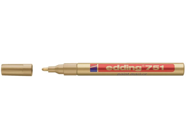 Viltstift edding 751 lakmarker rond goud 1-2mm