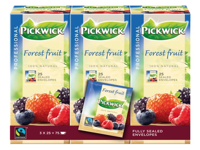 Thee Pickwick Fair Trade bosvruchten 25 zakjes van 1.5gr