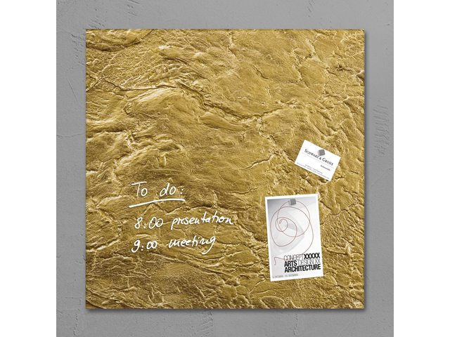 Glasbord Sigel magnetisch 480x480x15mm goud metallic