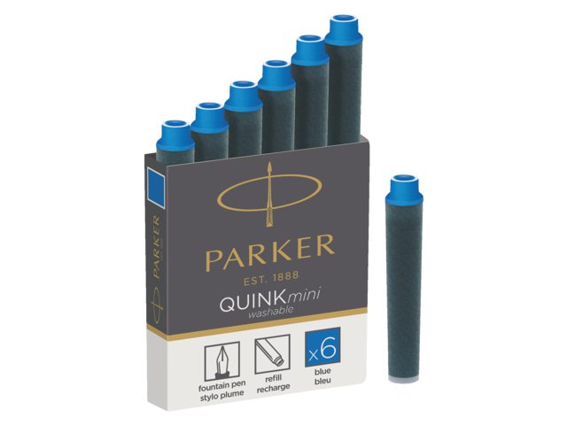 Inktpatroon Parker Quink mini tbv Parker koningsblauw
