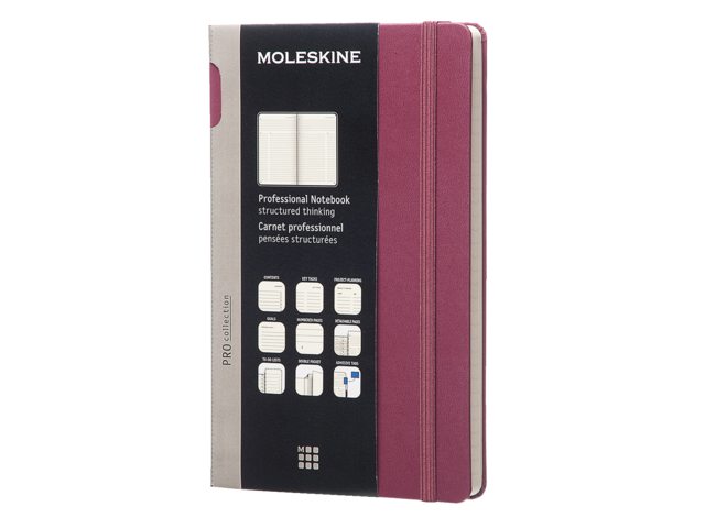 Notitieboek Moleskine Pro large 210X130mm gelinieerd paars
