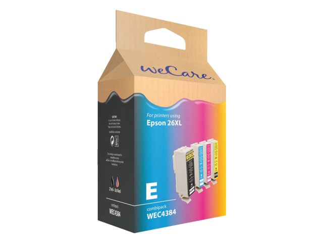 Inkcartridge Wecare Epson T263640 zwart + 3 kleuren HC