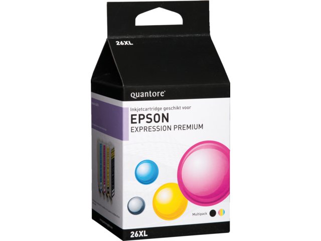 Inkcartridge Quantore Epson T263640XL zwart + 3 kleuren