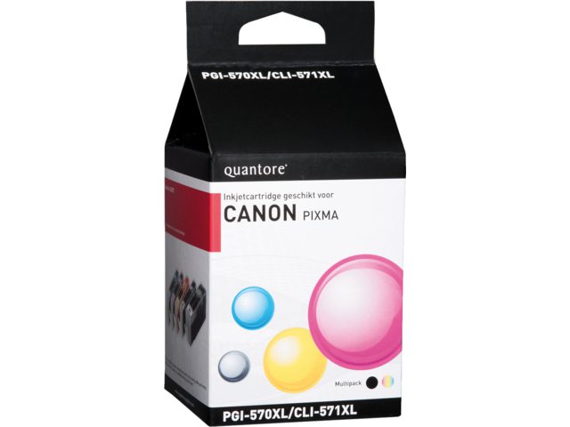 Inkcartridge Quantore Canon PGI-570XL CLI-571XL zwart kleur