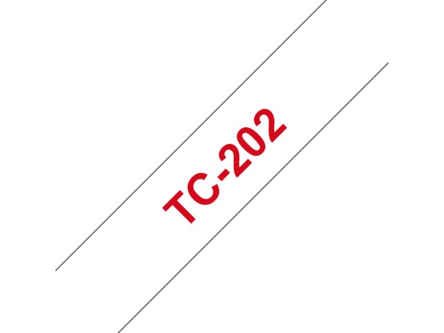 Labeltape Brother P-touch TC202 12mm rood op wit