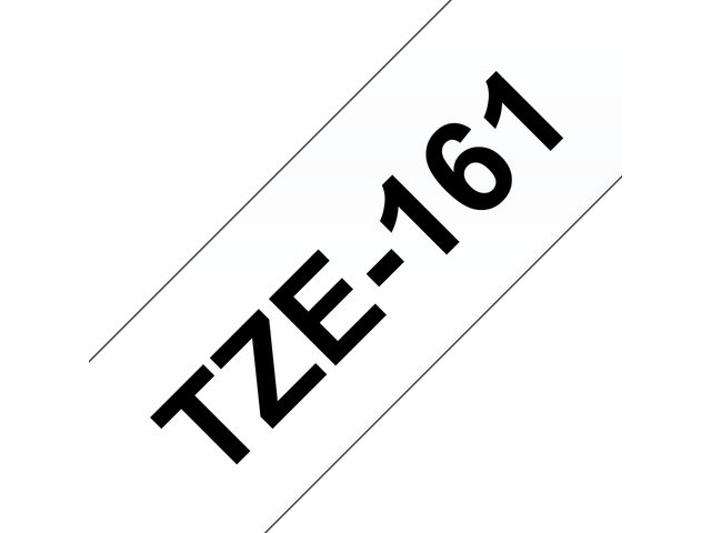 Labeltape Brother P-touch TZE161 36mm zwart op transparant