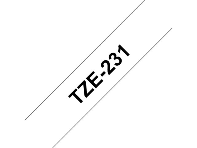 Labeltape Brother P-touch TZE231 12mm zwart op wit