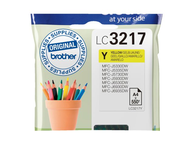 Inkcartridge Brother LC-3217Y geel