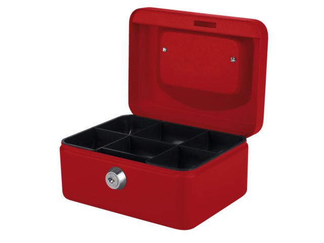 Geldkist Pavo 150x115x80mm rood