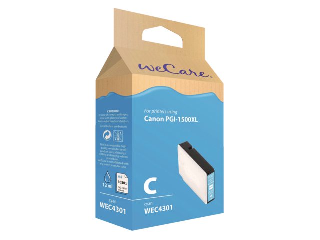 Inkcartridge Wecare Canon PGI-1500XL HC blauw