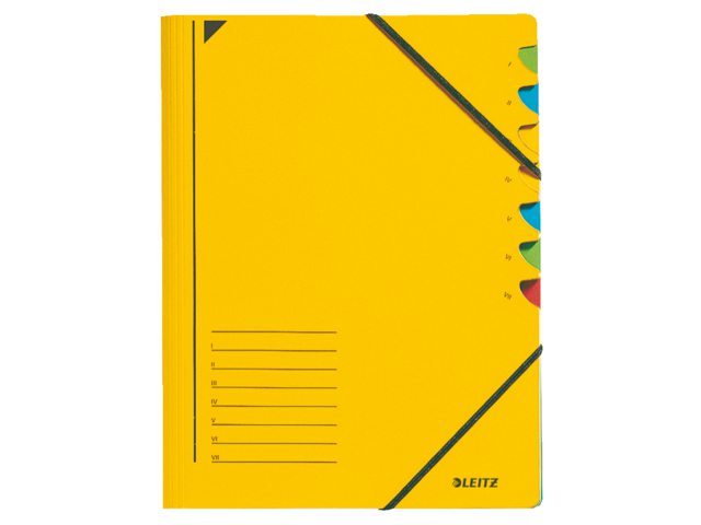 Sorteermap Leitz 3907 7-delig karton geel
