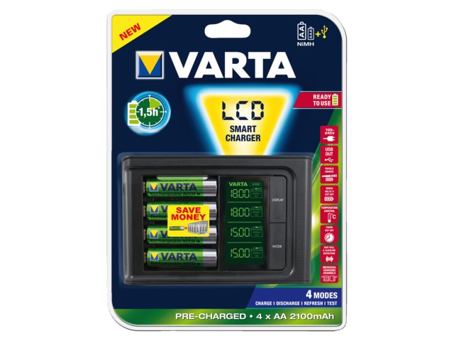 Batterij oplader Varta LCD Smart 4x2100MAH