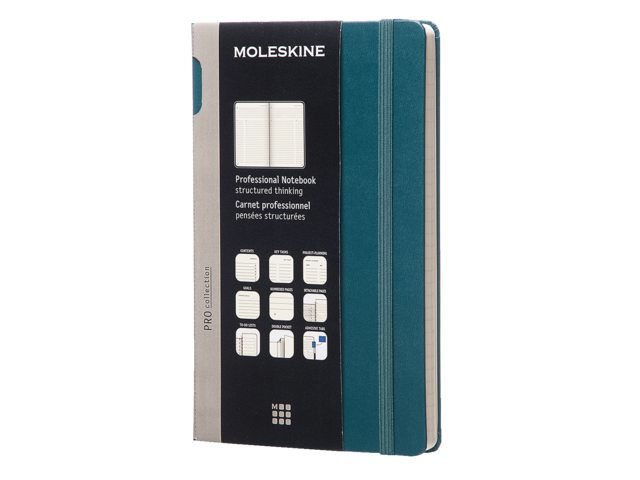 Notitieboek Moleskine Pro large 210X130mm gelinieerd groen