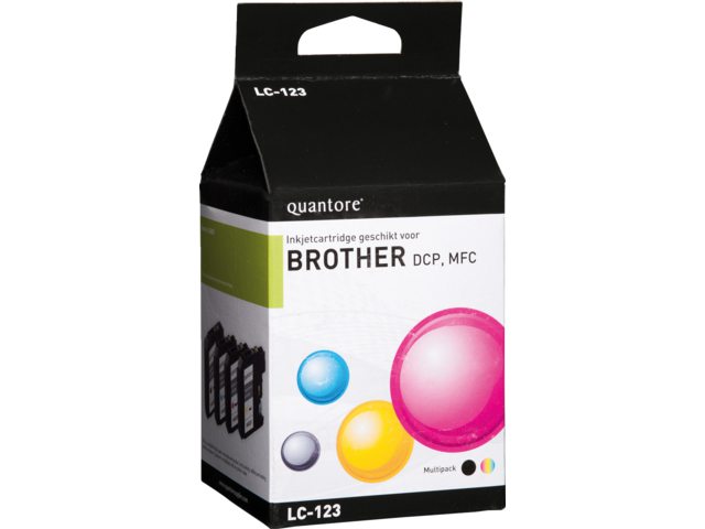 Inkcartridge Quantore Brother LC-123 zwart + 3 kleuren