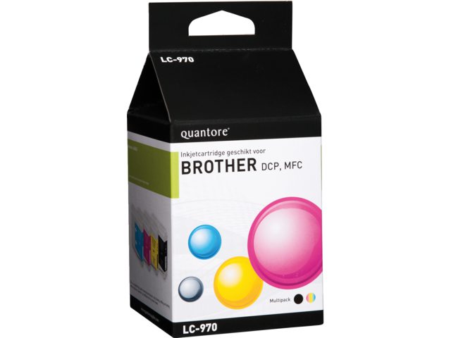 Inkcartridge Quantore Brother LC-970 zwart + 3 kleuren