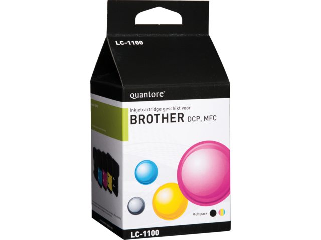 Inkcartridge Quantore Brother LC-1100 zwart + 3 kleuren