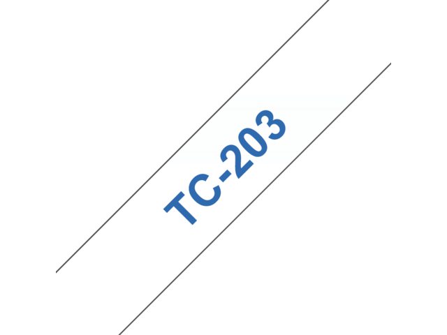 Labeltape Brother P-touch TC203 12mm blauw op wit